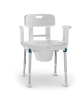 Dusch- und Toilettenstuhl Aquatec Pure Azure, feststehend, inkl. Toilettentopf und -halter