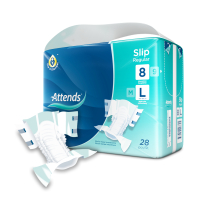 Windelhose Attends Slip Regular 8 L Hüfte 100 bis 150 cm, 1 Karton: 4 x 28 Stück