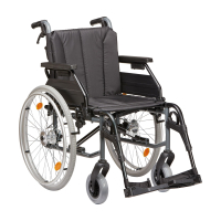 Leichtgewichtrollstuhl Tomtar MR-LG mit Trommelbremse, Kombiarmlehne, PU mangan grey metallic