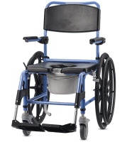 Dusch- und Toilettenrollstuhl TS-Aqua 2 Lenkrollen 5" und 2 Antriebsräder 24"