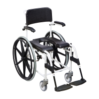 Dusch-Toilettenstuhl Levina 400-2 24" Räder, weiß-schwarz