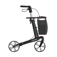 Rollator ATHLON SL Carbon Standard mit Stockhalter und Tasche, TPE-Bereifung, schwarz
