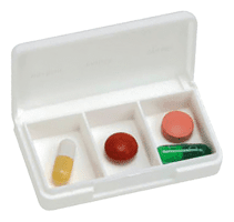 Tablettendose klein 3 Fächer weiß