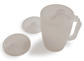 Einnehmebecher mit Griff, 3 Deckeln 4, 8 und 12 mm Öffnung 250 ml