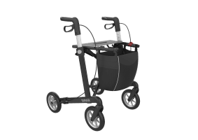 Rollator SERVER Komfort Softräder, mit Stockhalter und Tasche, Hauptbild, Farbe anthrazit