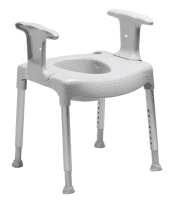 Toilettenstützgestell Swift mit Armlehnen und Spritzschutz Sitzhöhe 42-57cm