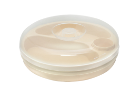 Warmhalteteller mit Deckel beige