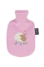rosa Wärmflasche für Kinder mit Schaf-Applikation