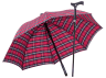 Stockschirm TWIN mit Fritzgriff, rot-blau, Ansicht mit Stock