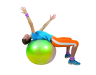 Gymnastikball Gymnic ARTE bunt, Anwendung mit dem Rücken auf Ball liegend