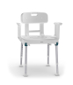 Dusch- und Toilettenstuhl Aquatec Pure Azure, feststehend, Deckel, geschlossen