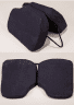 Klapp-Keilkissen 38x25x5/1cm, VELOURS schwarz