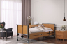 Pflegebett Ecofit S 90 mit Seitengitter 90 x 200 cm, Buche, Seitengitter hinten hoch
