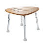 Bad-Duschhocker mit Bambussitz, Aluminium 57 x 41 x 37,5-47 cm