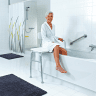Badewannen-Transferbank Aluminium weiß 70 x 41 x 53-63cm