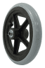 Rad mit PU-Reifen 5 Speichen Nabenlänge 60 mm, schwarz/grau