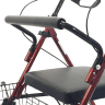 Rollator GoLite 200 XXL rot, Detailbild Rückelehne und Sitzbank