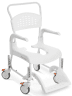 Dusch- und Toilettenrollstuhl Clean, höhenverstellbar weiß,Sitzhöhe 47,5-60cm