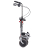 Rollator SENIO mit Tablett, Korb, Sitz und Stockhalter, PU, silber, gefaltet