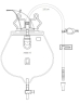 Bettbeutel UZ100 mit Tropfkammer, geschlossenes System, steril, transparent/blau Gr. 2000 m_ 120 cm