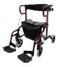 Rollator Diamond Deluxe mit Fußstützen rot