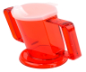 Trinkbecher HANDYCUP mit Tee-Aufsatz und 2 Griffen rot transparent