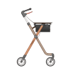 Indoor-Rollator Pixel mit Tablett und Tasche, toffee-braun, Seitenansicht