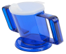 Trinkbecher HANDYCUP mit Tee-Aufsatz und 2 Griffen blau transparent