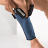 Bort Generation Kniebandage Plus blau, wird angelegt