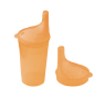 Trinkbecher-Set orange für Tee und Brei, langes Mundstück
