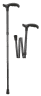 Reisestock, Leichtmetall mit Derbygriff Comfort Soft, faltbar schwarz