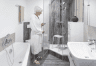 Duschhocker AQUATEC DOT, Anwendungsbeispiel in der Dusche